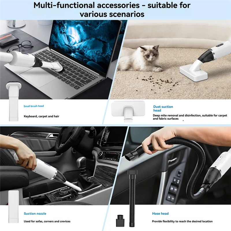 TAIGH-Household Wireless Handheld Car Vacuum Cleaner,Large Suction High-Power Blowing And Suction Function Desktop Dust Collecto