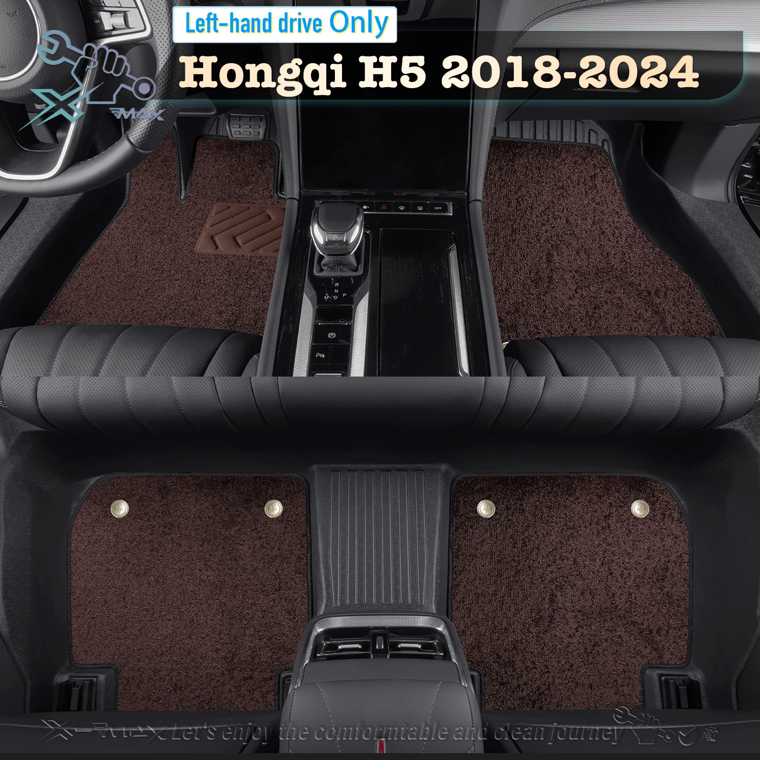 

Left-hand Drive Car Floor Mat For Hongqi H5 2018-2024 Full Surround Foot Mat Automotive Floor Mat Floor Liner Water-proof Mat