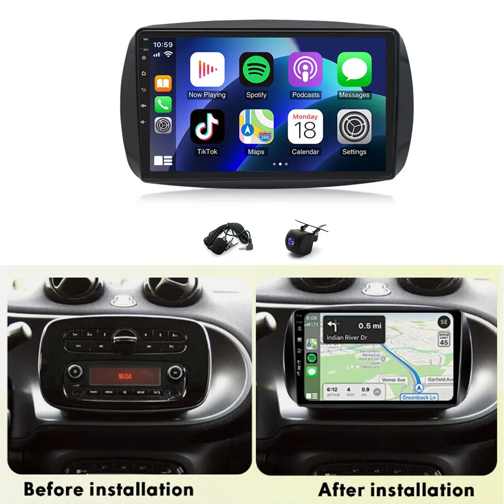 Para Mercedes-Benz Smart 2014-2022 4 + 64G Android14 Radio Estéreo Para Coche Navegación Gps Apto Para Carplay Android Auto 9 Pulgadas Wifi Fm Swc — -59%, 201.02€ Coupon, from 139.69€ – 59% descuento – €139.69