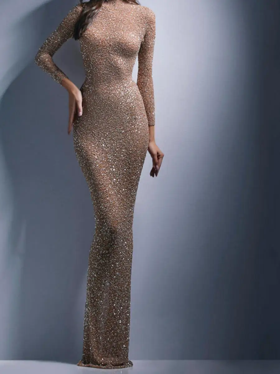 ربيع جديد المرأة ثوب مسائي طويل iny الترتر الدانتيل الدكتور Ele سيدة الكرة الدكتور عالية الخصر البوليستر تنورة طويلة #4