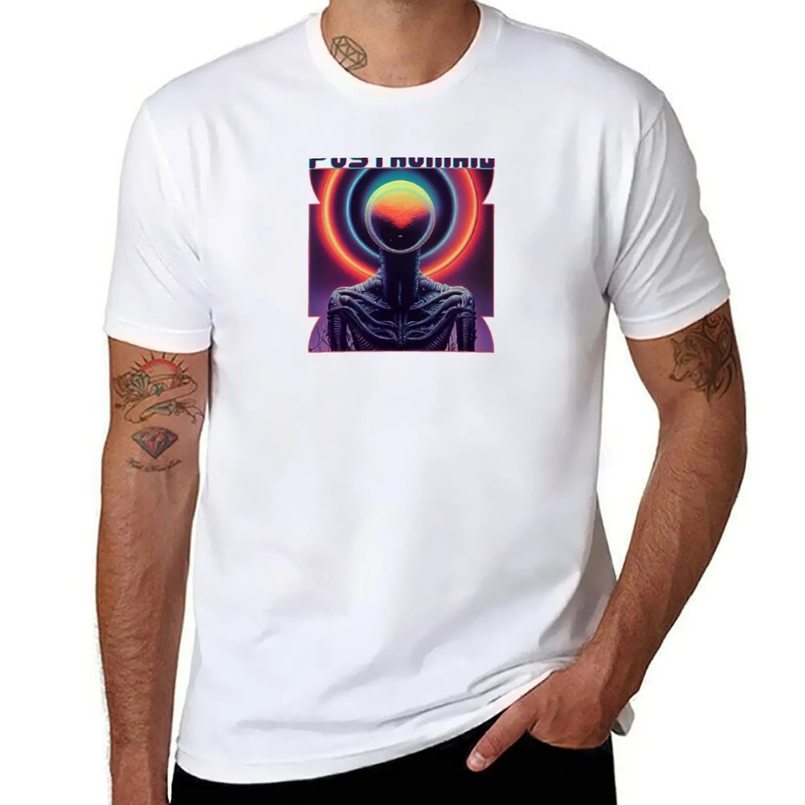 

POSTHUMAN T-Shirt men t shirt cotton 100% t shirt man plain T-Shirt