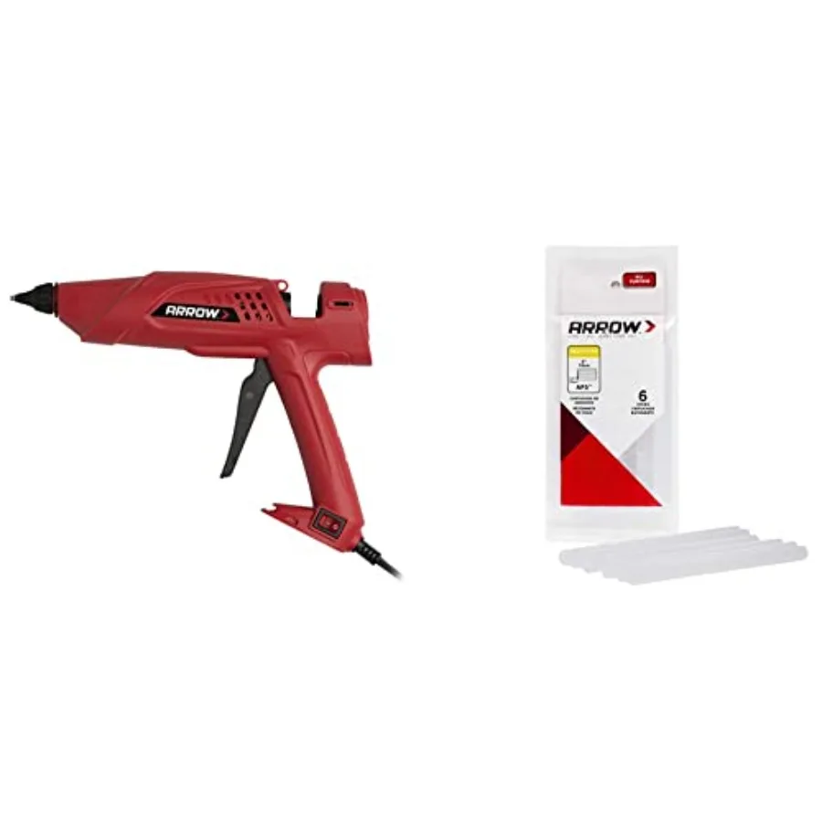

Professional electric hot melt glue gun for crafts construction and wood; 300-watt heavy duty; clear color; fast heating and co