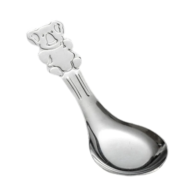 

Stainless Steel Creative Cute Koala Ice Cream Dessert Fruit Scoop Flat Bottomed Spoon Coffee Stirring Tea Tableware Spoon