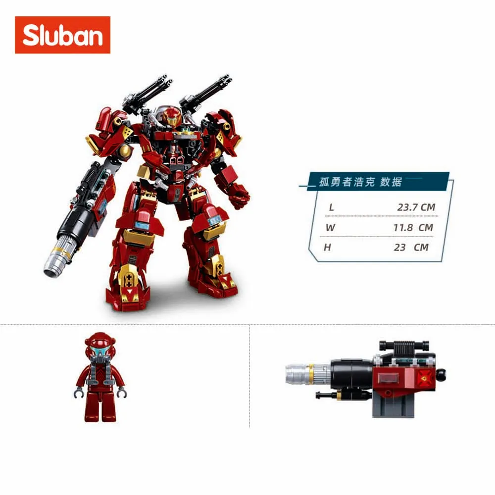 Sluban Building Block Toys Robot Alpha B1181 Warrior Hulk 588PCS Bricks Original Mechanical Armor Compatbile With Leading Brands