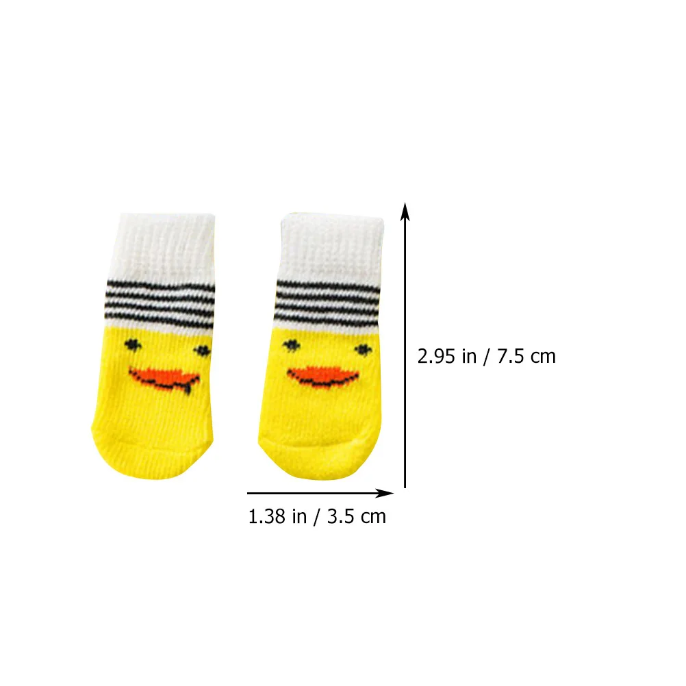 

4pcs Anti-Slip Dog Socks Pet Foot Protector Non-Slip Puppy Sock Cute Pet Socks For Small Medium Dogs Indoor Cotton Warm Lovely