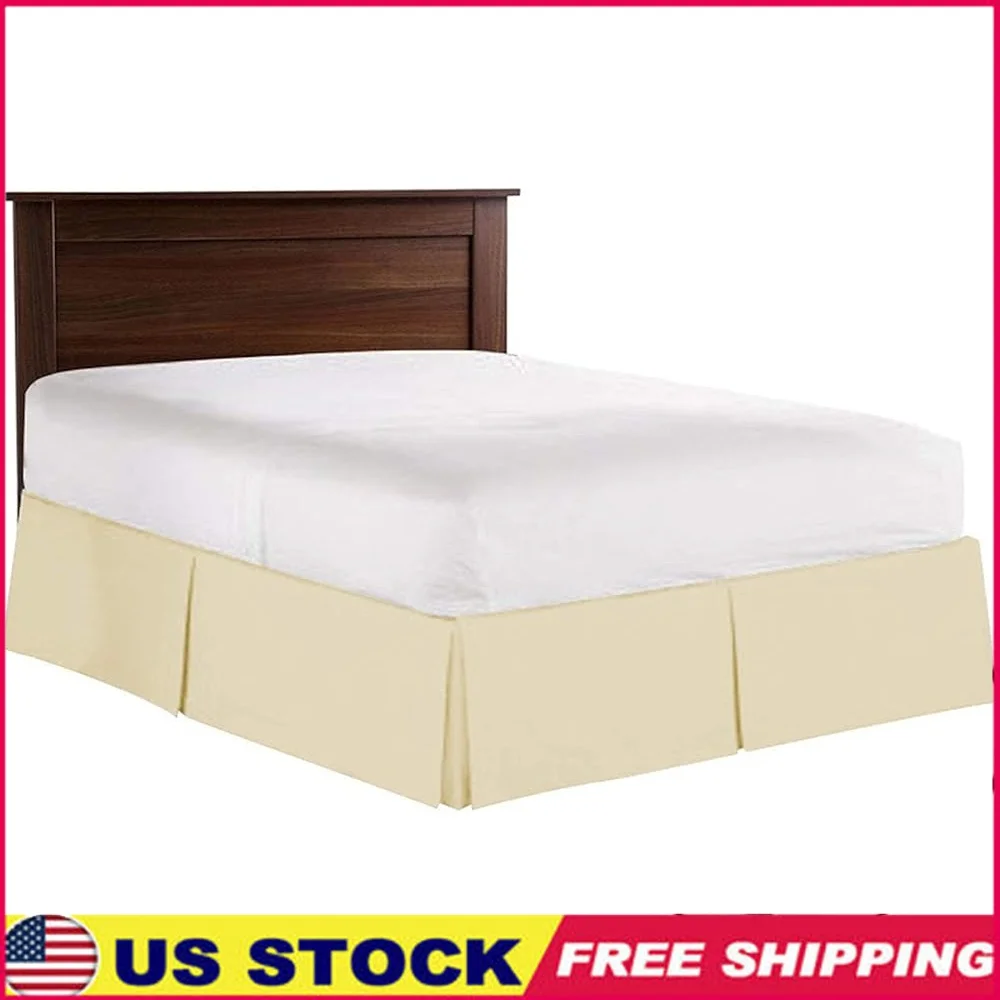 

100 Cotton 800 Thread Count Bed Skirt Box Pleated Luxury Dust Ruffle King Size Easy Fit Machine Washable Modern Bedroom Decor