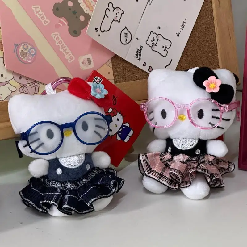 Kawaii Hello Kitty Sanrio Pluche Sleutelhanger Cartoon Anime Gevulde Pop Speelgoed Leuke Rugzak Hanger Decoratie Accessoires Paar Cadeau