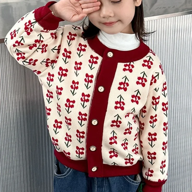 Neue Herbst-Winter-Kinderjacke Gestrickte Jacken für Jungen und Mädchen Warme Strickjacken Baby Verdickte Außenpullover – Detail 2