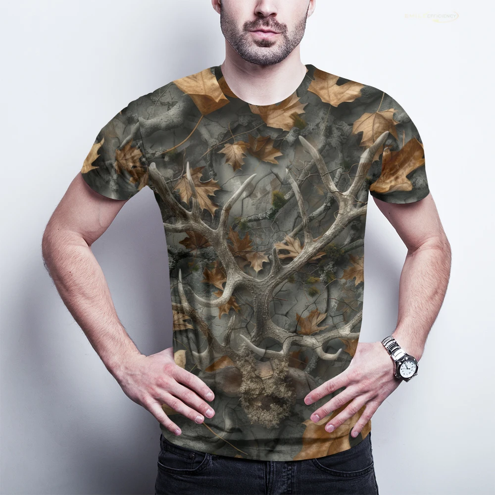 

Good Quality 100% Cotton Summer Jungle Camo T-shirt Outdoor Hunting Camping Tops Men Short Sleeve Crew Neck Oversized Tshirts