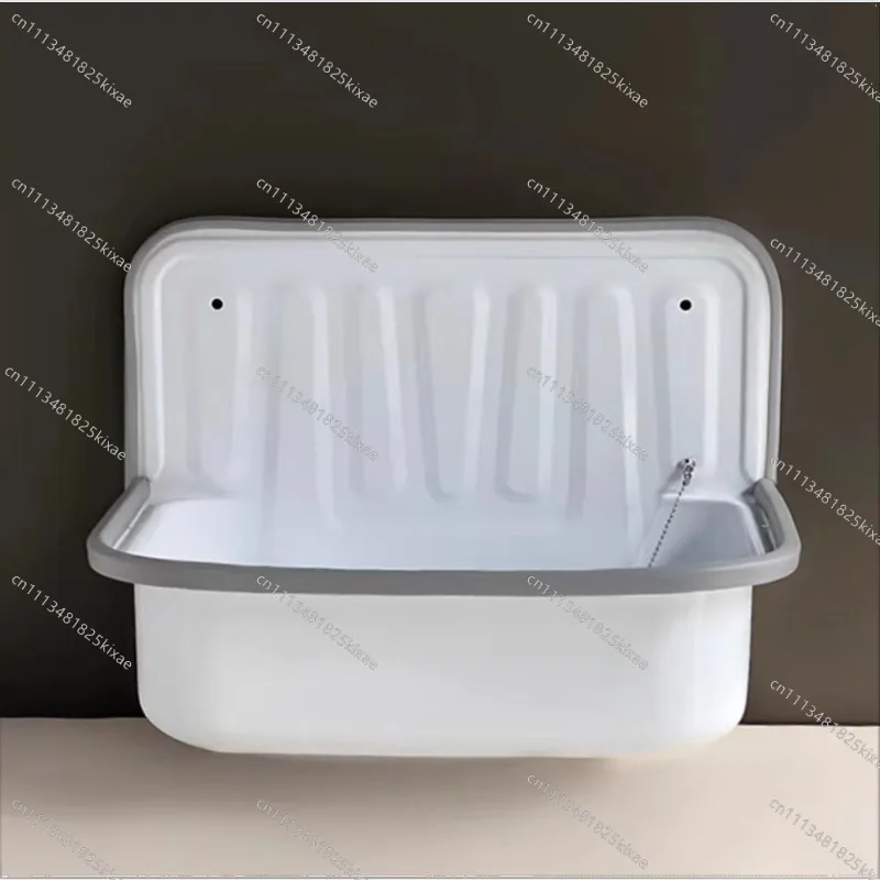 For Pottery European-style Sink Retro Copper-plated Nostalgic Hanging Basin Bathroom Sink Model Room Face Wash Kitchen Balcony