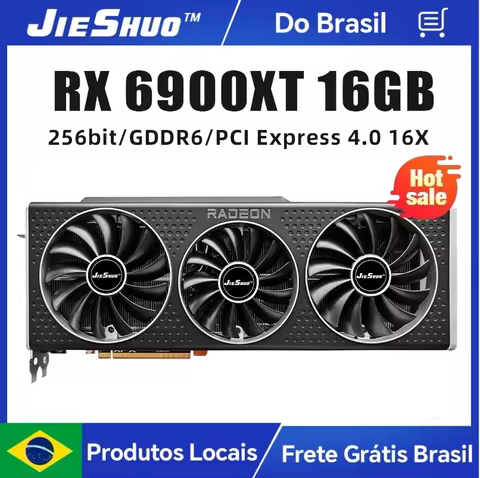 Jieshuo amd radcon rx 6900 xt 16gb, rx 6800 xt 16g placa gráfica de vídeo gddr6 256bit adequado para computador desktop jogos escritório