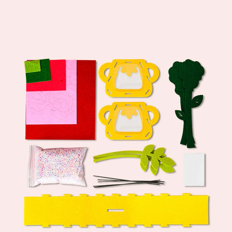 DIY Blumenspielzeug Montessori Kunsthandwerk Nichtweben Kunsthandwerk Blumentopf Spielzeug für Kinder Geschenk Frühes Vorschulpädagogisches Geschenk