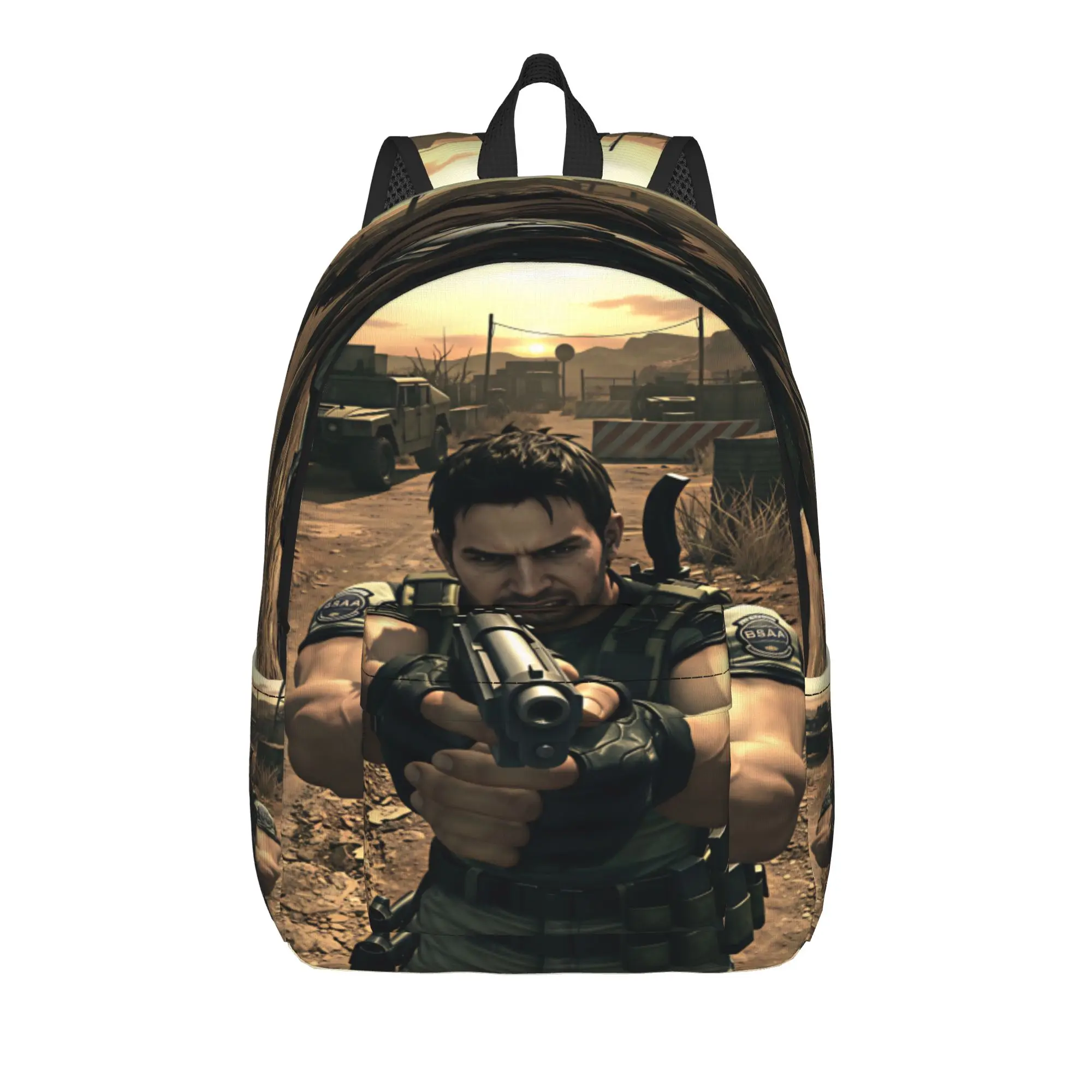 Chris Redfield Resident Evil Backpack  Outdoor Style Backpacks Student Unisex Colorful Print School Bags Casual Rucksack