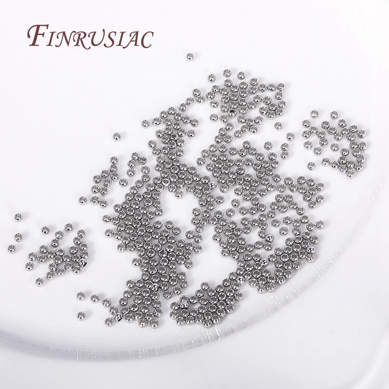 18K vergoldete Abstandsperle für die Schmuckherstellung, Perlentrenner für Armband, runde Metallperlen im Großhandel, DIY-Perlenzubehör – Detail 28