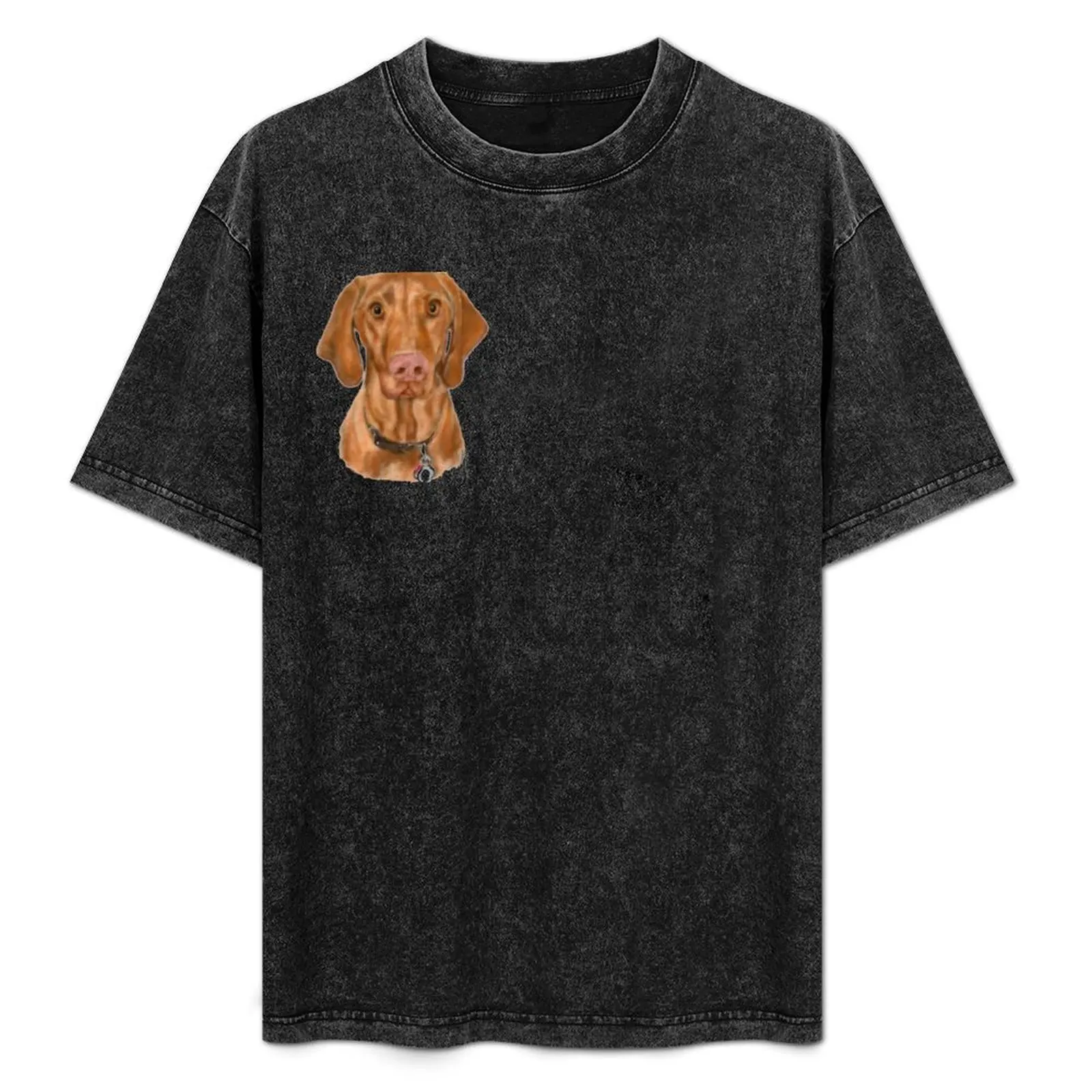 Young Vizsla Puppy Dog from sketch to portrait T-Shirt quick-drying graphic shirts Aesthetic clothing summer top men clothing