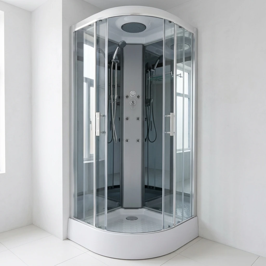 Custom Size Quadrant Shower Cabin With Acrylic Base Polished Chrome Frame Tempered Safety Glass Body Massage Jets Hotel 800x800x