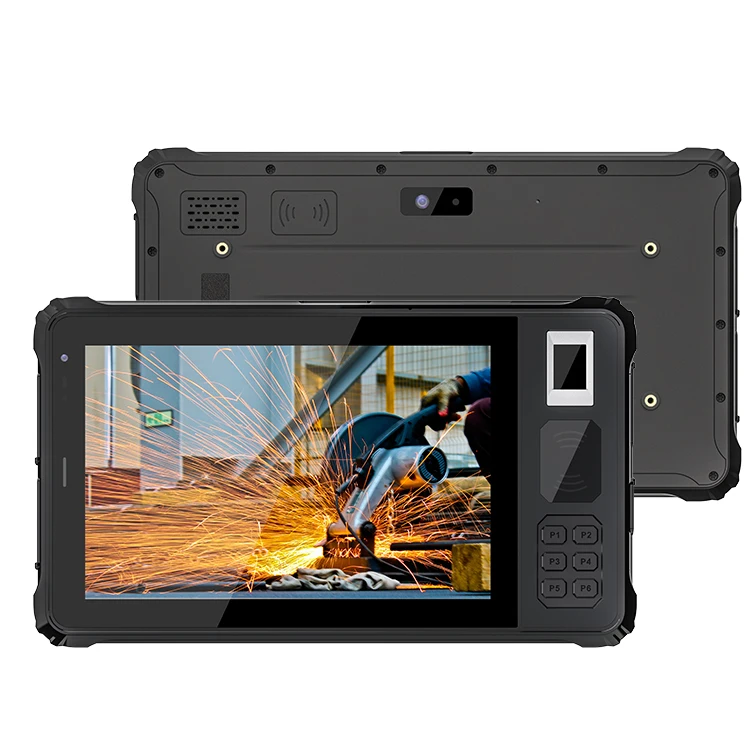 2025 8inch IP68 Front NFC Fingerprint Physical Keys 450 Nits Touch Screen Rugged Tablet Android 10 WIFI 4G Industrial Pc