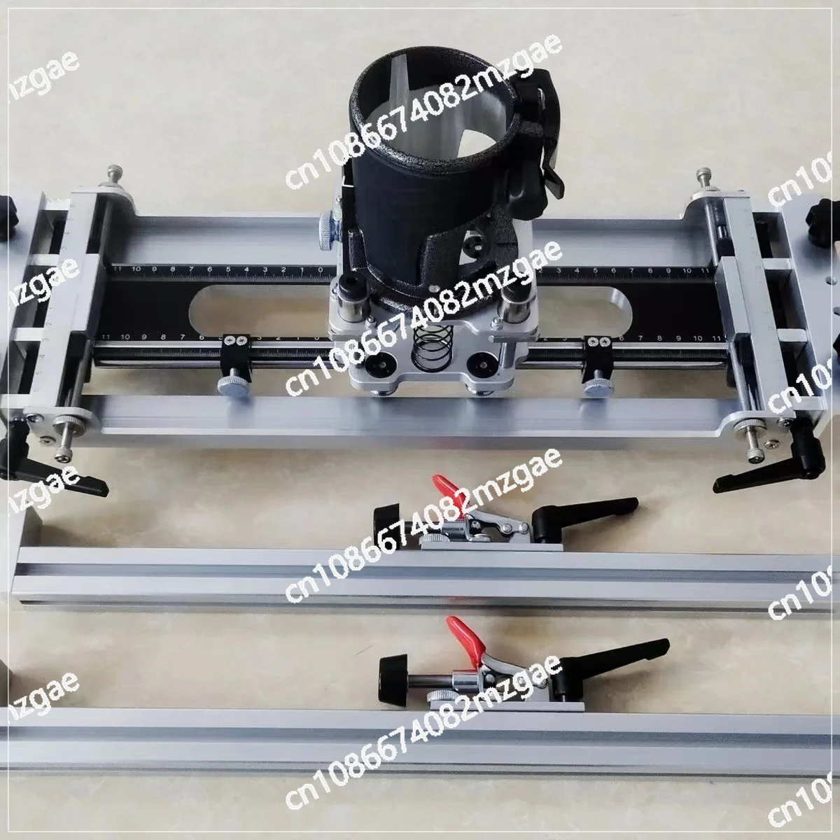 

2-in-1 Invisible Hinge Cross Hinge Slotting Tool, Aluminum Alloy Door and Qindow Lock Hole Slotting Device, Invisible Handle