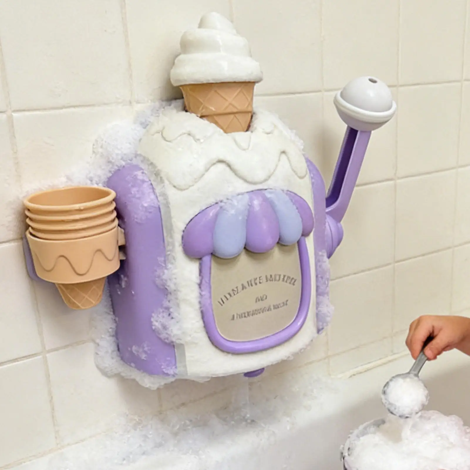 Kids Bubble Foam Machine Car Bath Toys Toddler Ice Cream Maker for Sensory Play Delicate Supplies Bathroom Bath Tub Toys