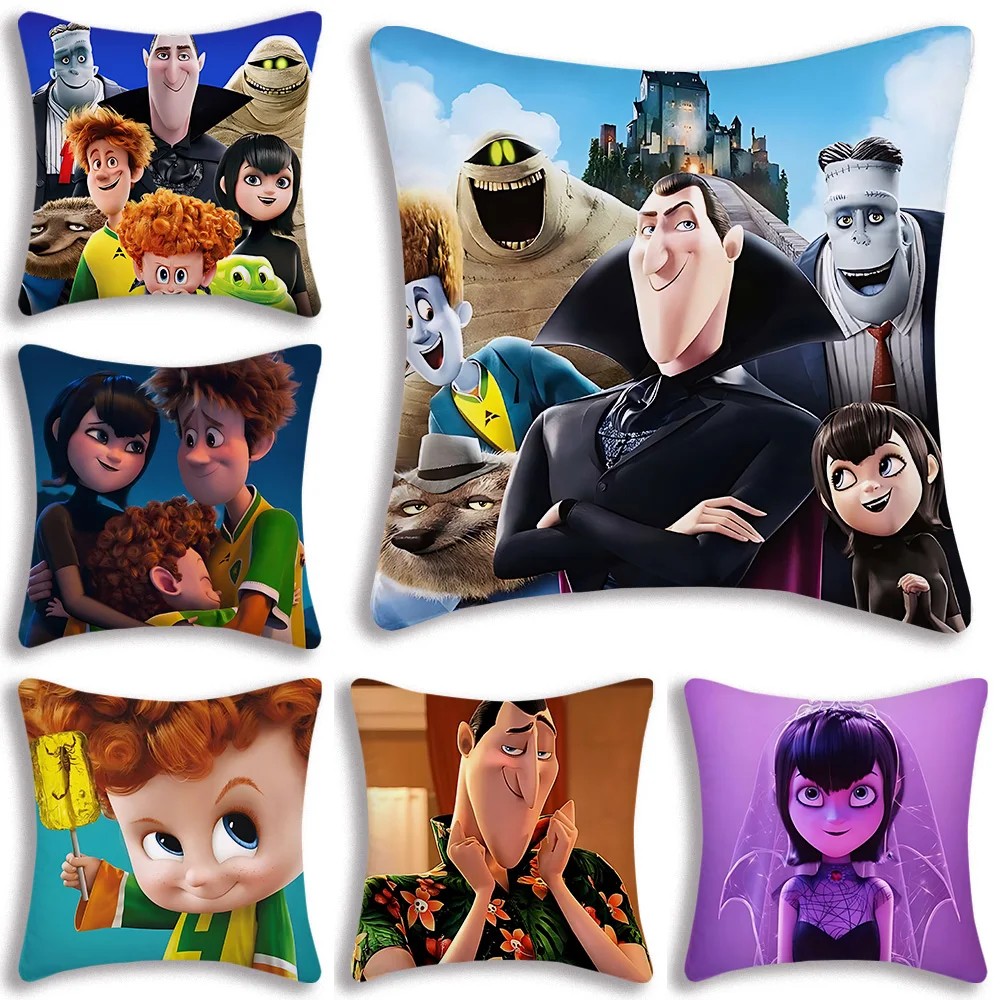 Cartoon Hotel Transylvania Pillow Covers Cartoon Sofa Decorative Home Double-sided Printing Short Plush Cute Cushion Cover