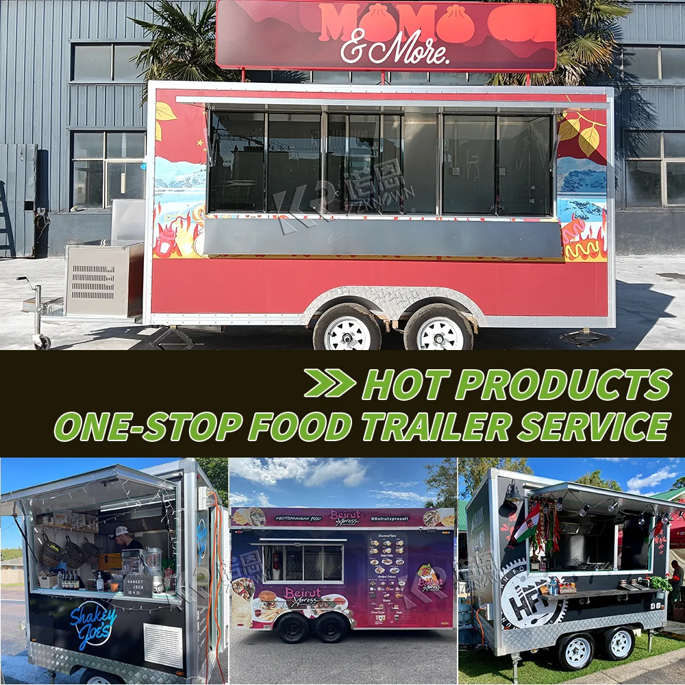 

Мобильный фудтрак-прицеп с кухней из нержавеющей стали для уличного бизнеса быстрого питания