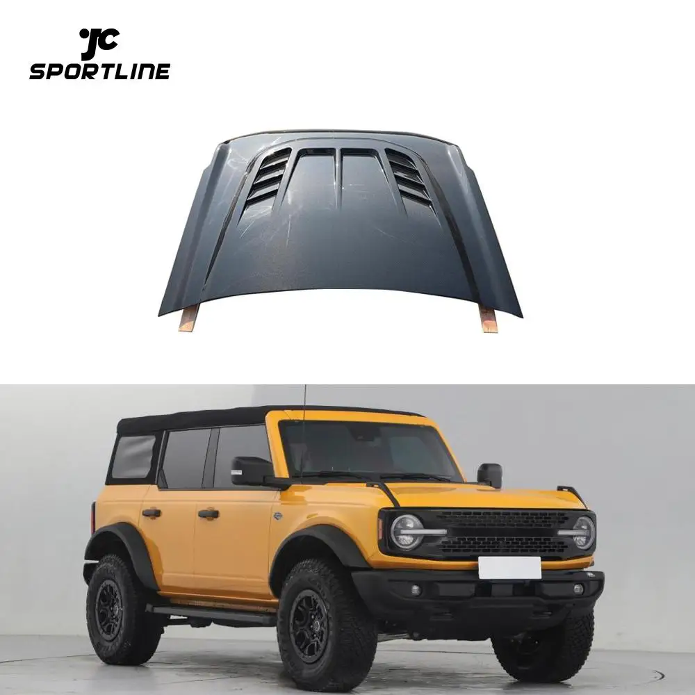 

Carbon Fiber Car Engine Hood Cover Bonnet with Vents for Ford Bronco 2021 2023