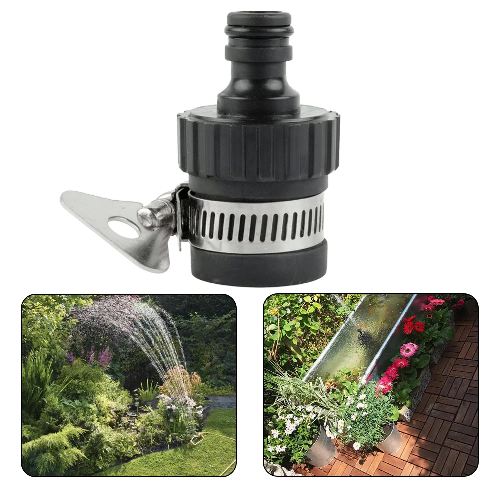Tap Connector with Stainless Steel Clip for Garden Hose Attachment to Kitchen Mixer Faucets for Outdoor Cleaning and Watering