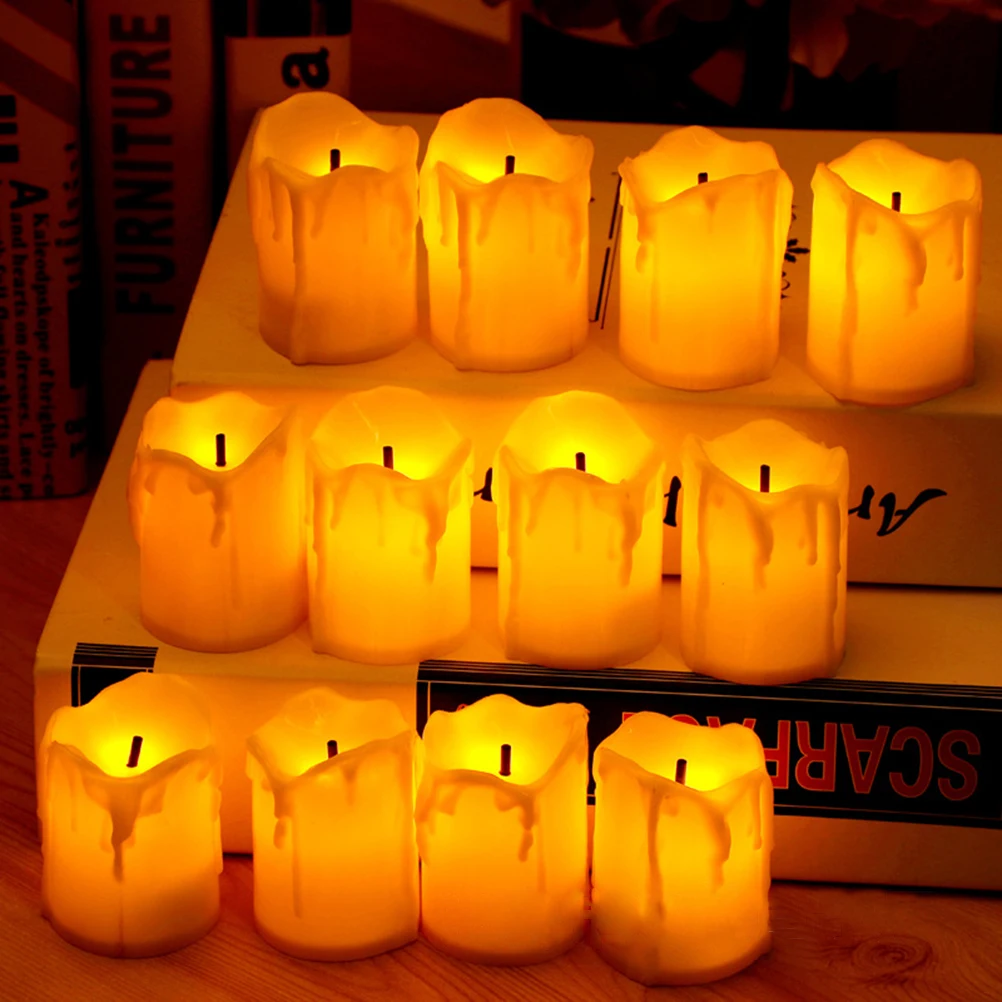 

2pcs LED Electronic Lamp Flickering Operated Night Light Decoration for Party Halloween Flameless Candlelights