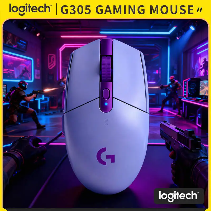 

Беспроводная игровая мышь Logitech G305, 12K DPI, эргономичная, 6 кнопок, низкая задержка, LIGHTSPEED, для ПК и геймеров
