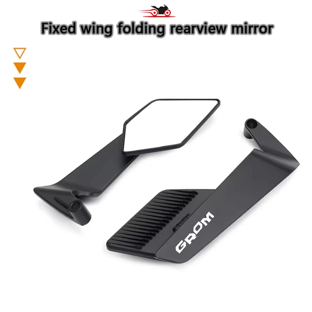 Track Certified Wide-angle Motorcycle Fixed Wind Wing Rearview Mirror For Honda GROM Tank Pad GROM MSX 125 MSX 125 Grom 125 - view 2