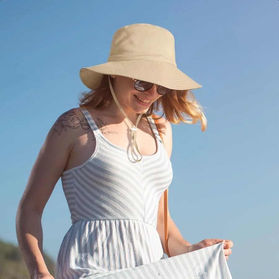 قبعة نسائية واسعة الحواف للشمس صيفية قابلة للطي على الشاطئ مع حماية من الأشعة فوق البنفسجية للنساء والفتيات الصغيرات #2