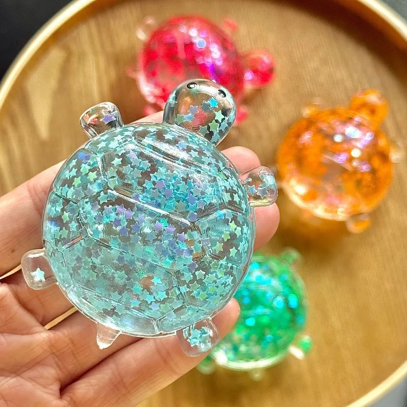 Large maltose sequins turtle pinch music decompression toy high quality slow rebound pinch music decompression toy 6cm