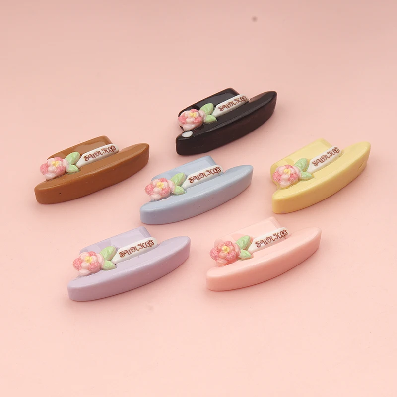10/100Pcs Cute Miniatures Cap Hat Headwear Flat Back Resin Scrapbooking DIY Jewelry Hairpin Craft Decoration Accessorie
