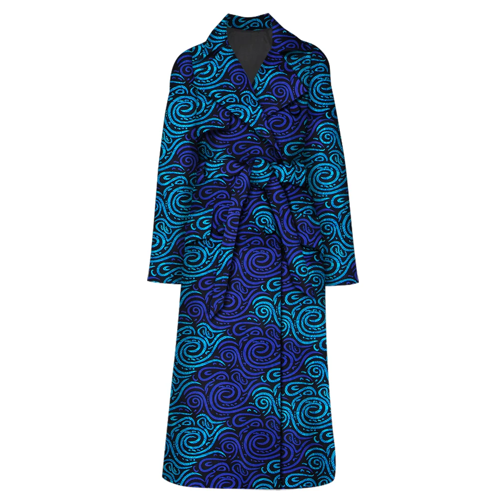 المرأة الأفريقية بلايز الربيع والخريف كم كامل التلبيب معطف واقٍ من المطر طويل للنساء الأفريقية طباعة سترة واقية سترة WY6058 #6