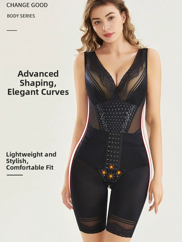Upgrade Version Bodysuit Postpartum Tummy Control Women's Sexy Slimming Underwear Nylon Polyester Wireless Lace Trim Four Sea...