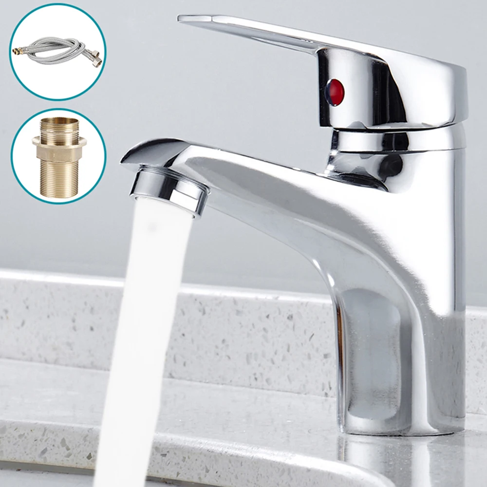 

Single Lever Mixer Faucet Metal Electroplating Sink Taps Hot Cold Water Sink Mixer Tap Modern Basin Sink Faucet Durable Sink Tap