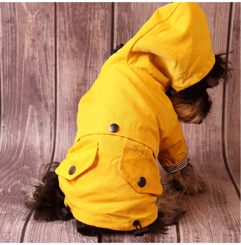 Große Hundekleidung, wasserdichter Hunderegenmantel, winddichte Haustierjacke, Labrador-Mantel mit französischer Bulldogge, Winter, warm, für alle Hunderassen – Detail 8