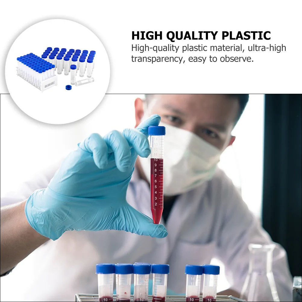 

81pcs 15Ml 50Ml Plastic Test With Rack Tube Set Lab Science Experiment Equipment For School Kids Chemistry