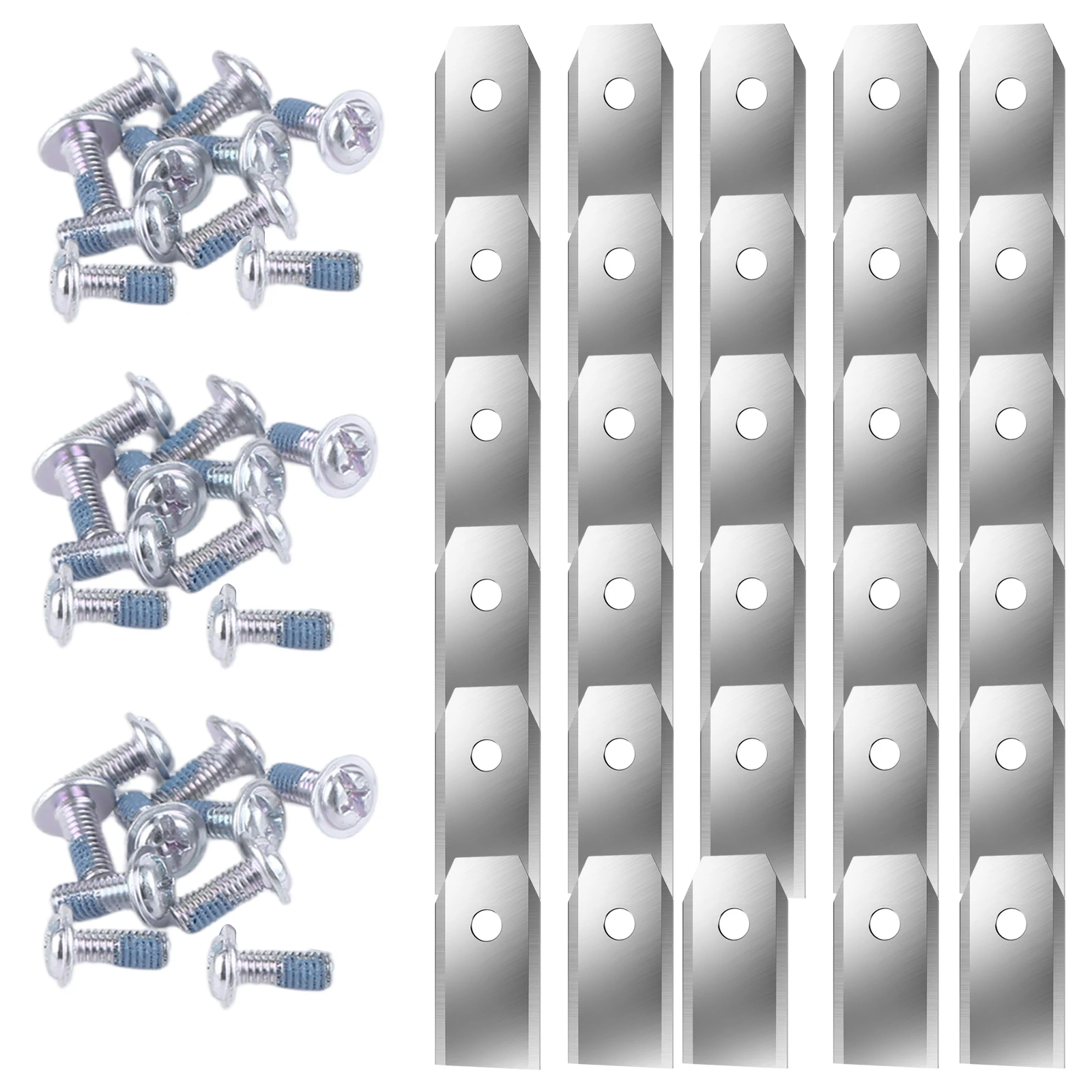 30 Stück für Segway Navimow Smart Rasenmäher-Ersatzklingen mit Schrauben, Edelstahl-Rasenmäher-Schneidklingen-Set, 35 x 18 x 0,9 mm