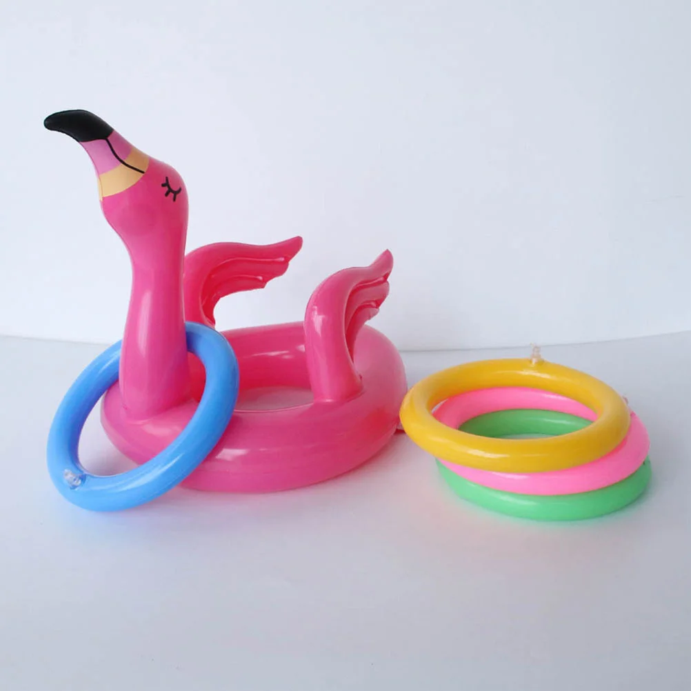 5 ชิ้นของหนึ่งชุด PVC โยนของเล่น Inflatable Flamingo แหวนน่ารักน้ําของเล่น Interactive โยนแหวนตลก Toss เกมของเล่นสําหรับ B