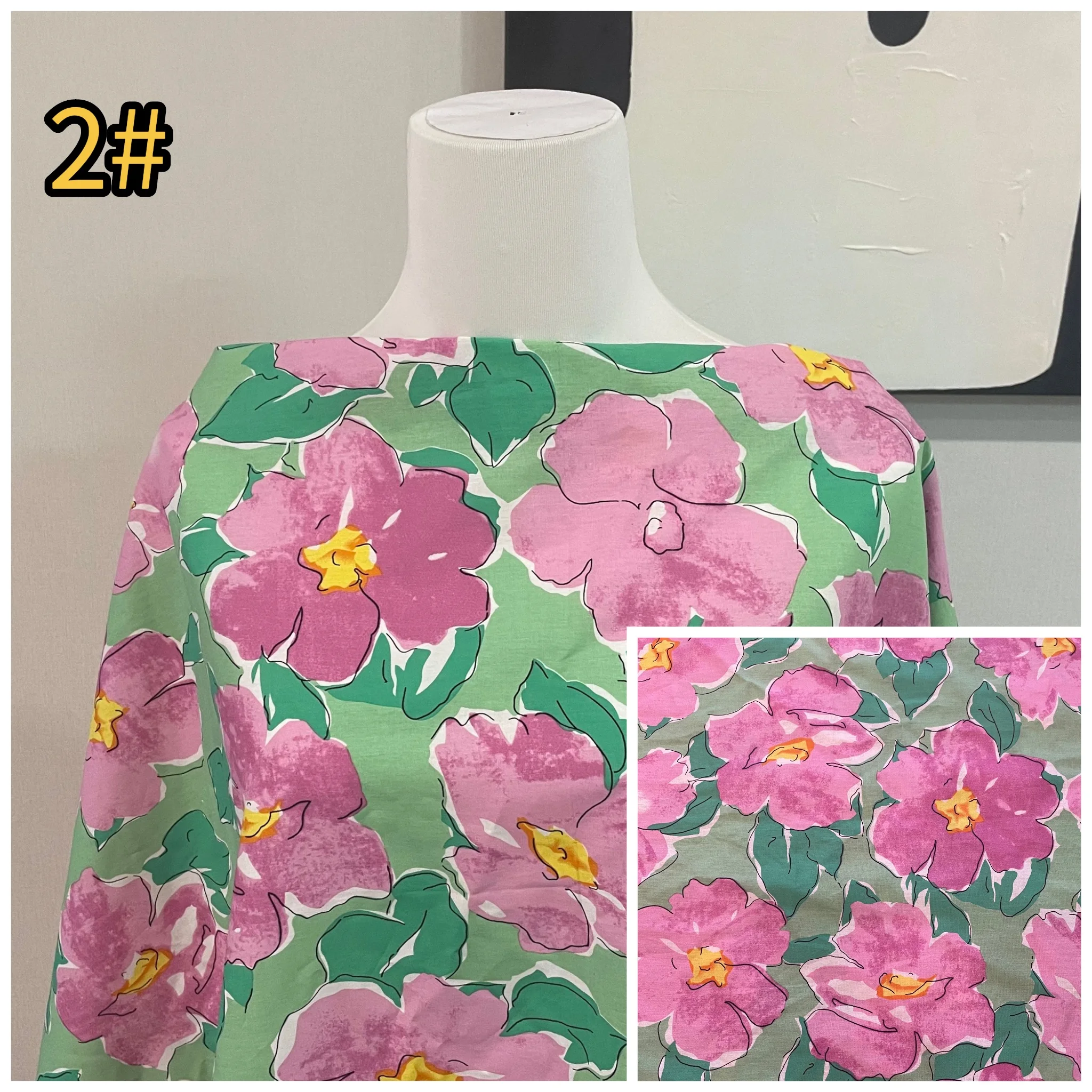 145x50cm neue pastorale Ölgemälde Blume Digitaldruck Stoff, Kinder kleid Cheong sam Tasche Home Wear Stoff – Detail 6