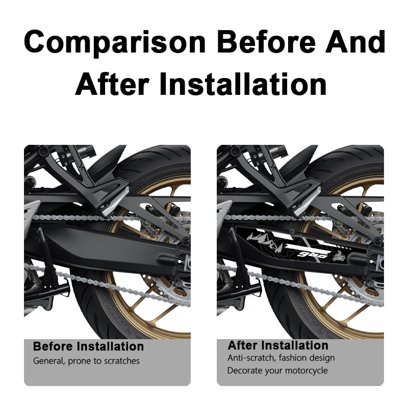 POSFIRA Motorcycle Swingarm Sticker 3D Resin Decals for Yamaha Tracer 9/GT 2021 2022 2023 2024 2025 Swing Arm Accessories
