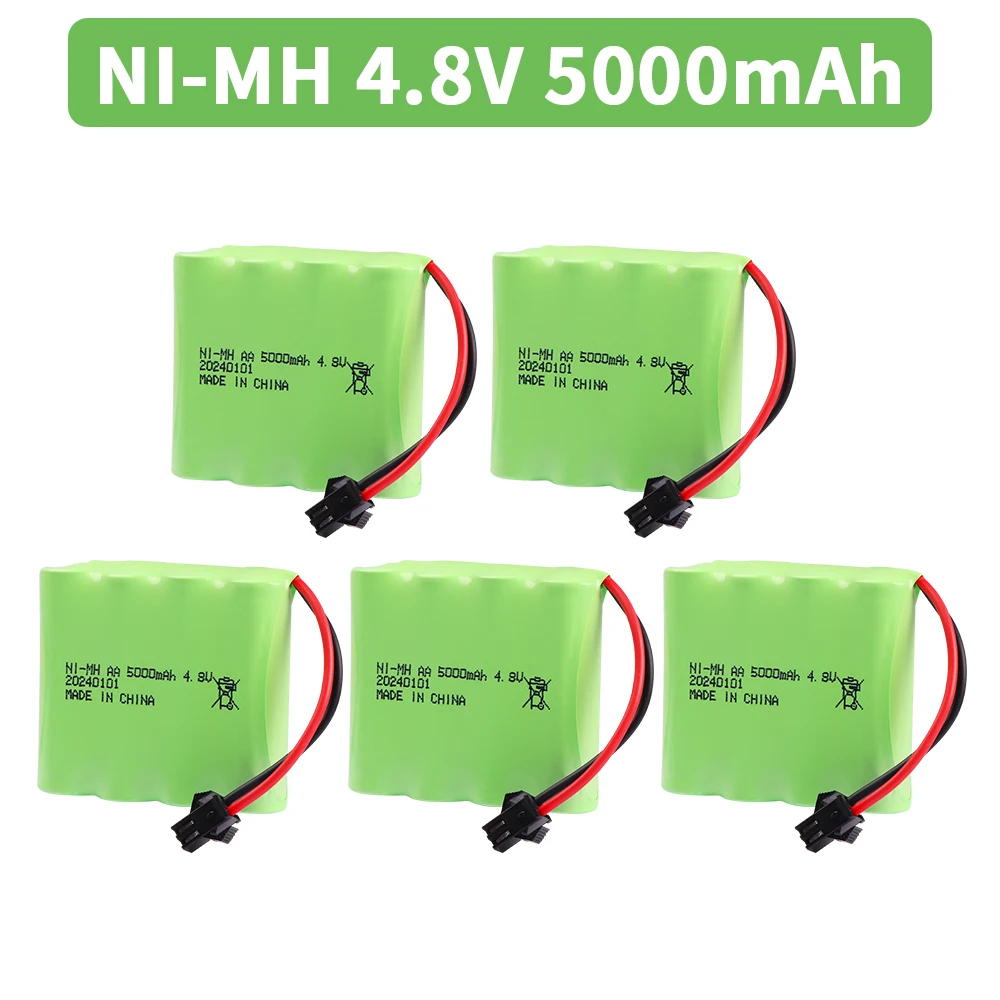 

4.8V 5000mah NiMH AA Battery with SM PLUG For Rc toys Cars Tanks Robots Boats Guns 4.8v Rechargeable Battery 4* AA Battery Pack