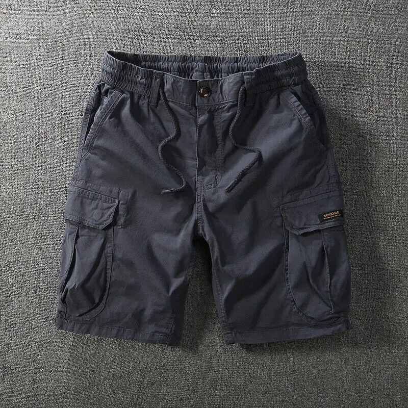 

Lightweight Breathable Quick Dry Men's Workwear Shorts Summer Five-Quarter Length Loose Fit Sporty Casual Multi-Pocket Mid-Waist