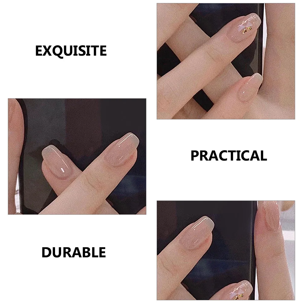 1세트 짧은 가짜 손톱, 탈부착 가능한 여성용 매니큐어 키트, DIY 네일 아트 장식용 ABS 소재 접착식 손톱, 중간 크기 웨딩용