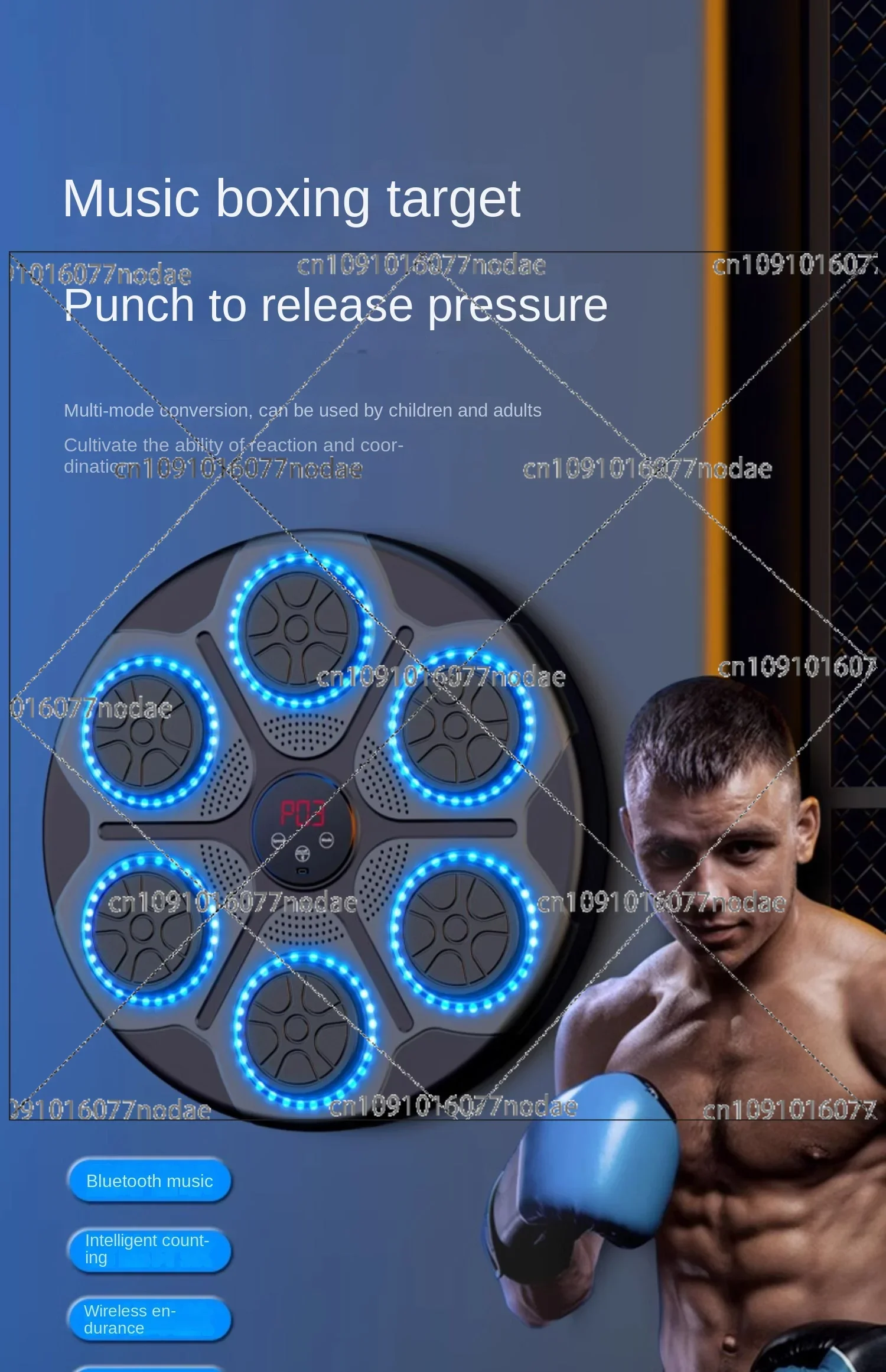 Intelligent Music Boxing Machine for Home Use, Adult and Child Indoor Electronic Target Training Equipment