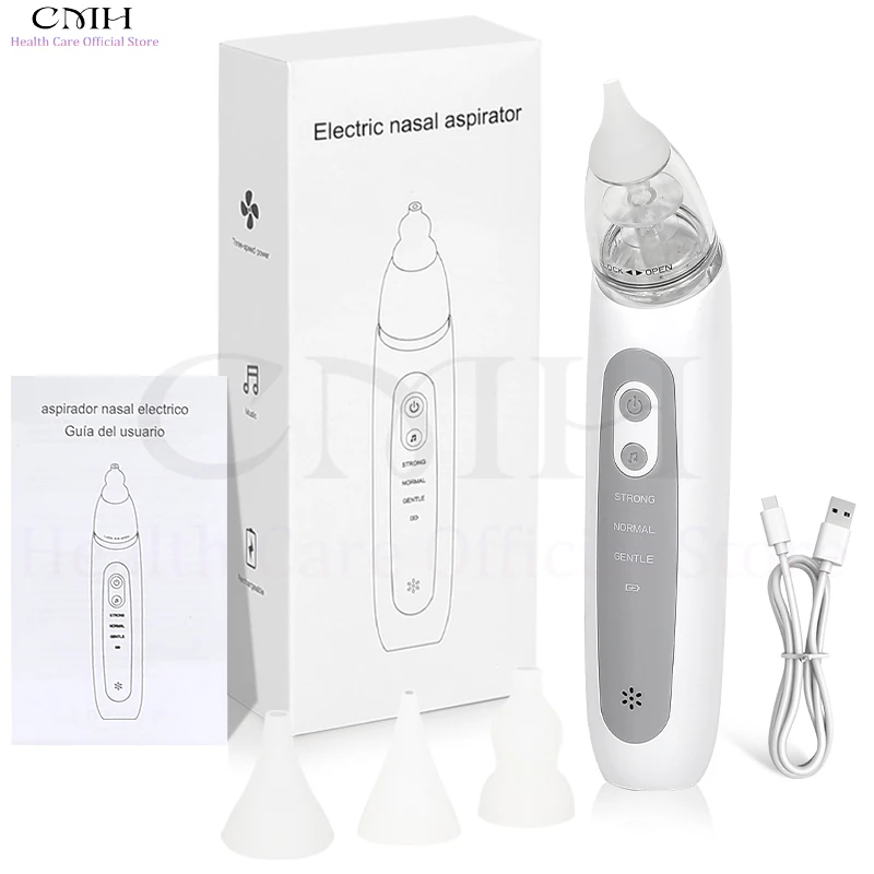 

CMH Electric Baby Nasal Aspirator Larger Suction Chamber Powerful Suction Music Household Soothing Automatic Child Nose Cleaner