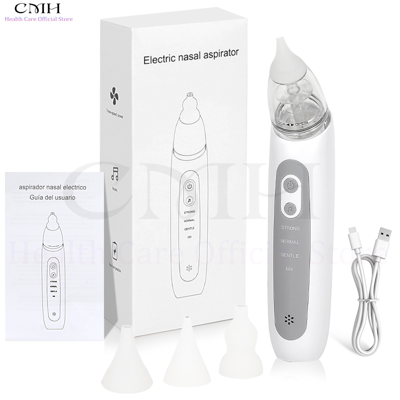  CMH Electric Baby Nasal Aspirator Larger Suction Chamber Powerful Suction Music Household Soothing Automatic Child Nose Cleaner 