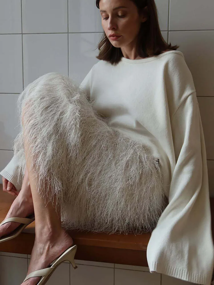 Maglione da donna autunno inverno Pullover a maniche lunghe lavorato a maglia senza schienale sexy Elegante maglione casual da donna chic allentato Maglieria invernale
