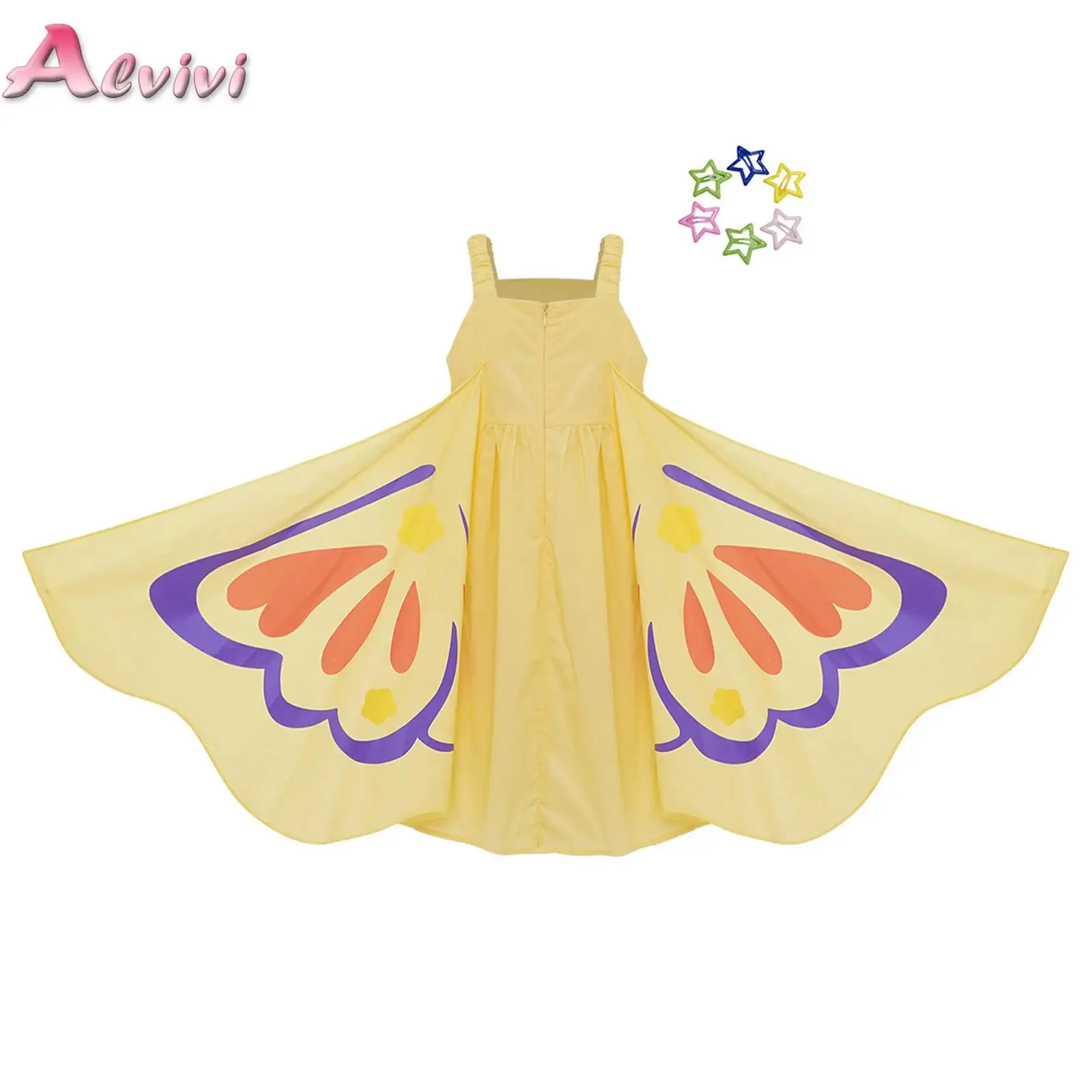 

Butterfly Wings Dress Girls Halloween Costumes Kids Girl Fairy Princess Fancy Dress Birthday Party Summer Suspender Sundress